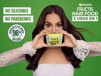 GARNIER FRUCTIS HAIR FOOD, HAIR FOOD, MASCARILLA DE CABELLO, NO PARABENOS, NO SILICONAS, PRODUCTO CRUELTY FREE, PRODUCTO VEGANO, MASCARILLA AGUACATE, HAIR FOOD AGUACATE