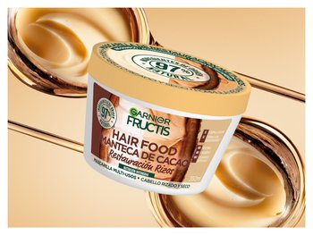 GARNIER, GARNIER FRUCTIS, FRUCTIS HAIR FOOD, HAIR FOOD, MASCARILLAS HAIR FOOD, MASCARILLA PARA CABELLO, TRATAMIENTO DE CABELLO, MASCARILLA 3 USOS EN 1, MASCARILLA CACAO, HAIR FOOD CACAO, RIZOS, PELO RIZADO